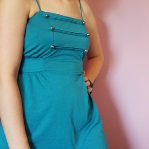 Turquoise Spaghetti Strap Dress